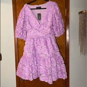 Lilac floral sheer tulle dress ELOQUII plus size 22